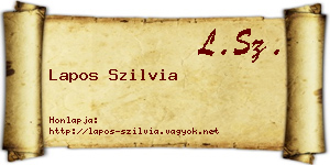 Lapos Szilvia névjegykártya